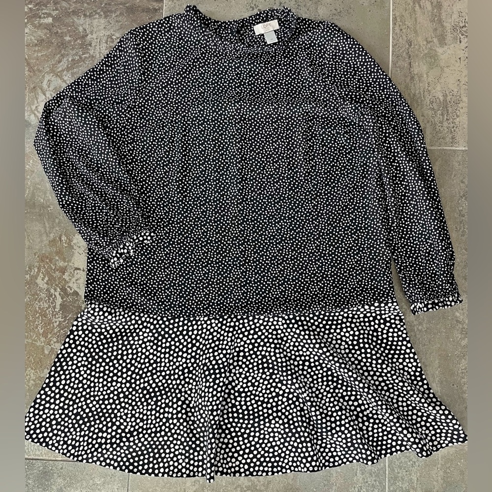 LOFT Dropped Waist Polka Dot Dress Sz LP